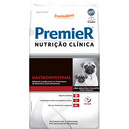 Ração Premier Nutrição Clínica Gastrointestinal Para Cães Adultos de Porte Pequeno