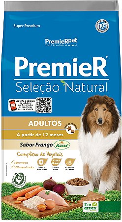 Ração Premier Seleção Natural Para Cães Adultos Sabor Frango