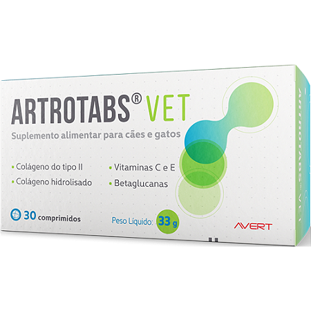 Suplemento Artrotabs Vet Para Cães e Gatos - 30 Comprimidos