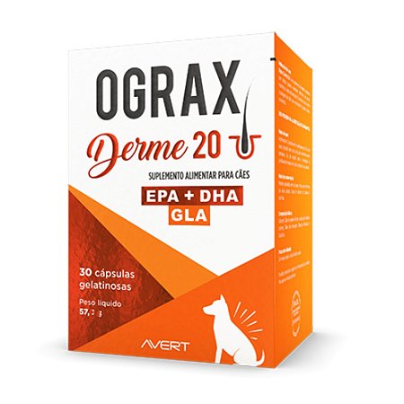Suplemento Ograx Derme 20 Para Cães - 30 Cápsulas