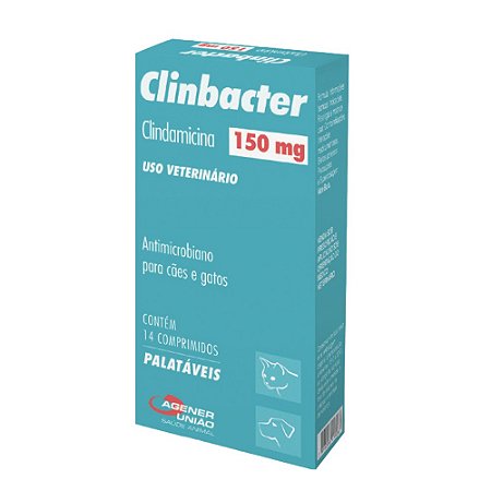 Clinbacter 150 mg Para Cães e Gatos - 14 Comprimidos