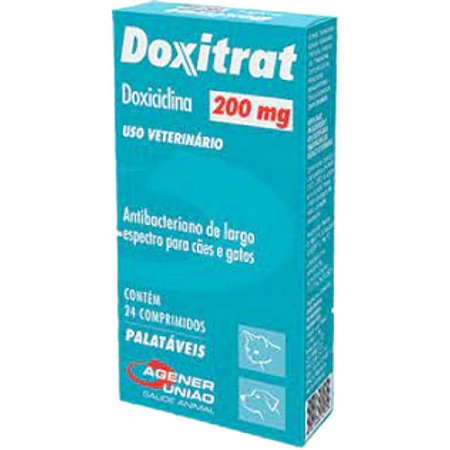 Doxitrat 200 mg Para Cães e Gatos - 24 Comprimidos