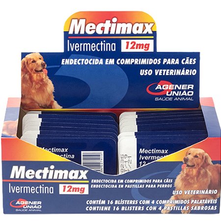 Mectimax 12 mg Para Cães - 4 Comprimidos