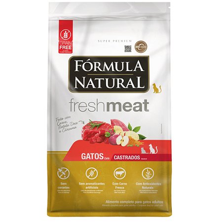 Ração Fórmula Natural Fresh Meat Para Gatos Adultos Castrados Sabor Carne