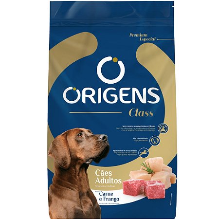 Ração Origens Class Para Cães Adultos Sabor Carne e Frango