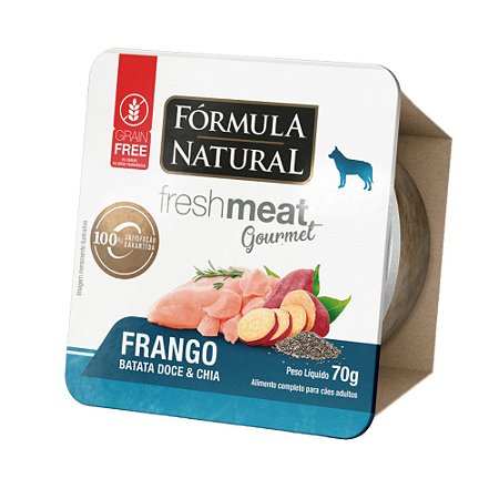 Ração Úmida Fórmula Natural Fresh Meat Para Cães Adultos Sabor Frango, Batata Doce e Chia - 70 g