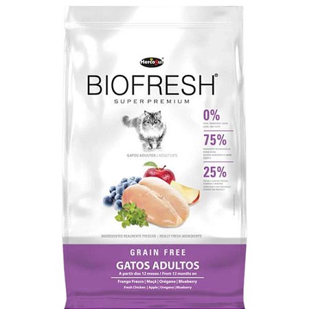 Ração Biofresh Grain Free Para Gatos Adultos Sabor Frango