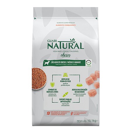 Ração Guabi Natural Para Cães Adultos Obesos Porte Médio e Grande