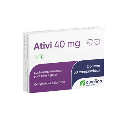 Ativi Cart 40 mg Para Cães e Gatos - 30 Comprimidos