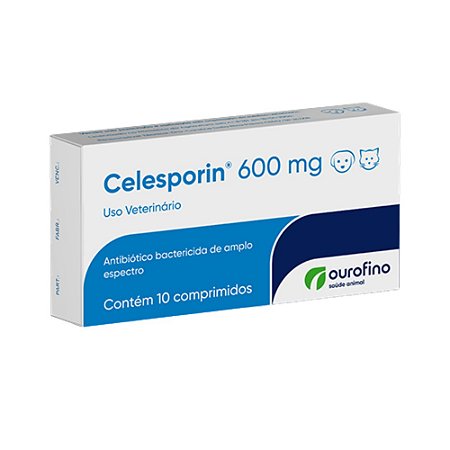 Celesporin 600 mg Para Cães e Gatos - 10 Comprimidos