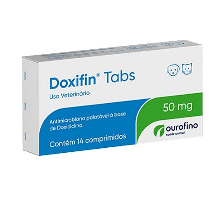 Doxifin Tabs 50 mg Para Cães e Gatos - 14 Comprimidos