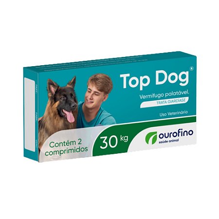 Top Dog Para Cães 30 Kg - 2 Comprimidos