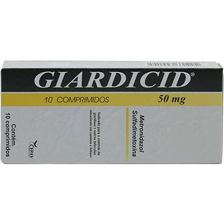 Giardicid 50 mg Para Cães e Gatos - 10 Comprimidos