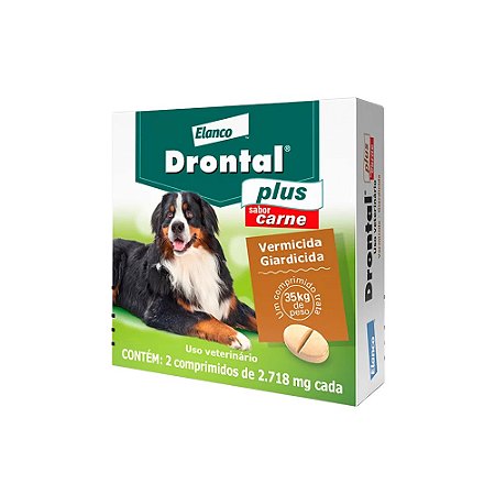 Drontal Plus Para Cães Até 35 Kg - 2 Comprimidos