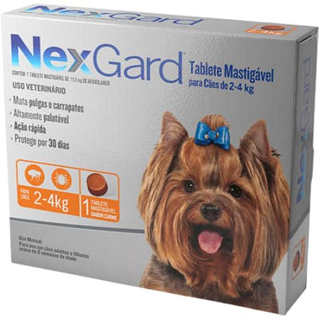 Antipulgas e Carrapatos Nexgard Para Cães de 2 a 4 Kg