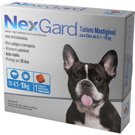 Antipulgas e Carrapatos Nexgard Para Cães de 4,1 a 10 Kg