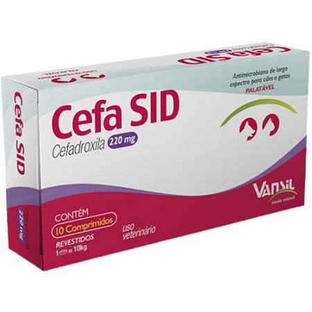 Cefa Sid 220 mg Para Cães e Gatos - 10 Comprimidos