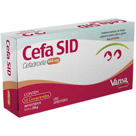 Cefa Sid 440 mg Para Cães e Gatos - 10 Comprimidos