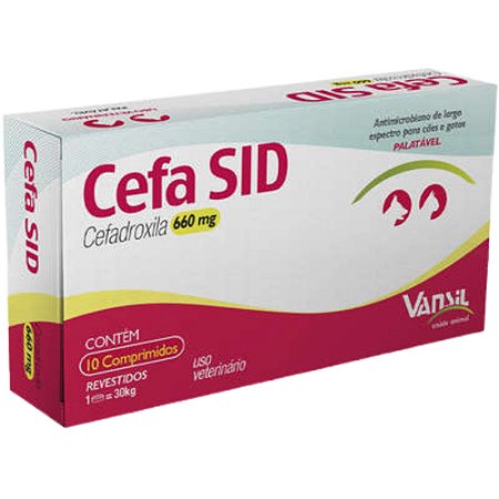 Cefa Sid 660 mg Para Cães e Gatos - 10 Comprimidos