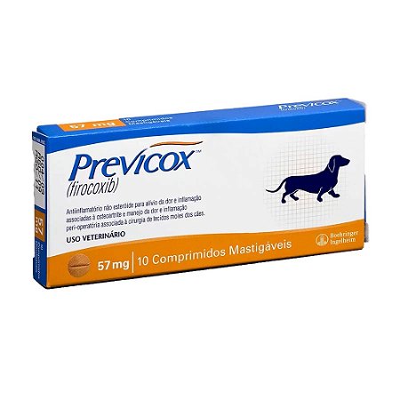 Previcox 57 mg Para Cães - 10 Comprimidos