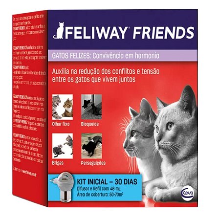 Difusor Elétrico + Refil Feliway Friends Para Gatos - 48 ml