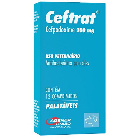 Ceftrat 200 mg Para Cães - 12 Comprimidos