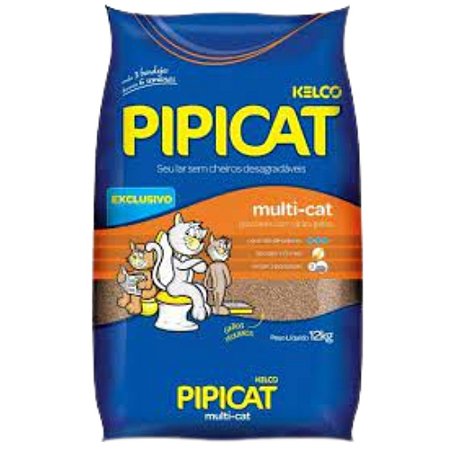 Granulado Sanitário Pipicat Multi-Cat Para Gatos - 12 Kg