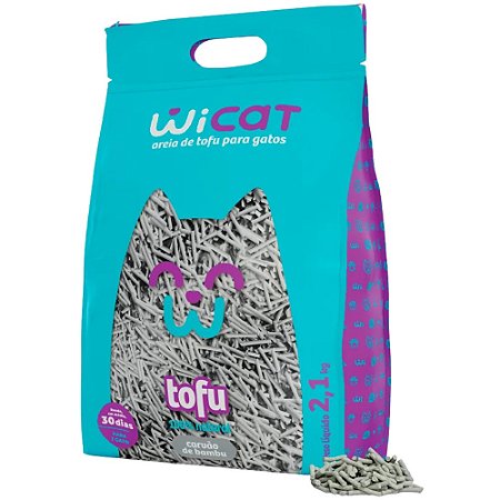 Granulado Sanitário Wicat Tofu Para Gatos - Carvão de Bambu - 2,1 Kg
