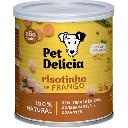 Ração Úmida Pet Delícia Risotinho de Frango Para Cães - 320 g