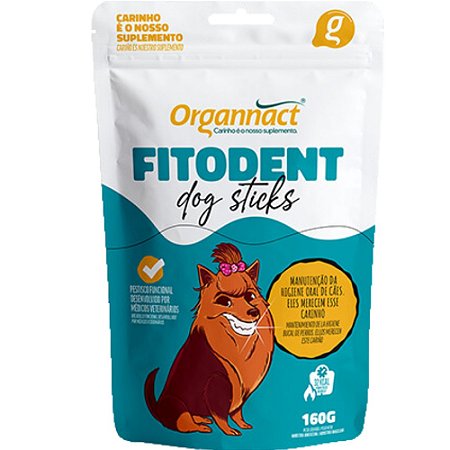 Suplemento Organnact Fitodent Dog Sticks Para Cães - 160 g