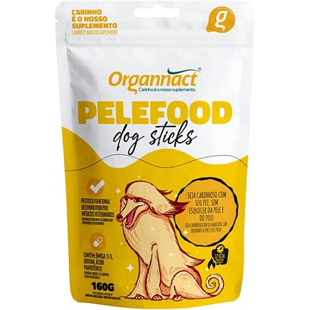Suplemento Organnact Pelefood Dog Sticks Para Cães - 160 g