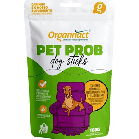 Suplemento Organnact Pet Prob Dog Sticks Para Cães - 160 g