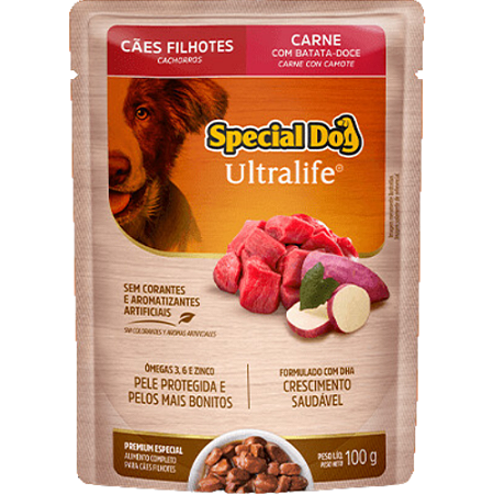 Sachê Special Dog Ultralife Para Cães Filhotes Sabor Carne com Batata Doce - 100 g