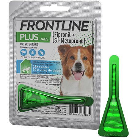 Antipulgas e Carrapatos Frontline Plus Para Cães de 10 a 20 Kg - 1 Pipeta