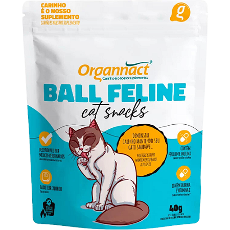 Suplemento Organnact Ball Feline Cat Snacks Para Gatos - 40 g