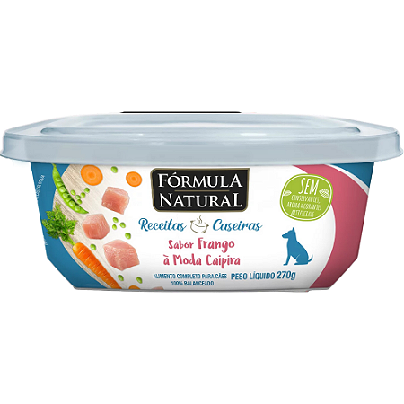 Ração Úmida Fórmula Natural Receitas Caseiras Para Cães Adultos Sabor Frango à Moda Caipira - 270 g
