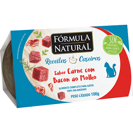 Ração Úmida Fórmula Natural Receitas Caseiras Para Gatos Adultos Sabor Carne com Bacon ao Molho - 100 g