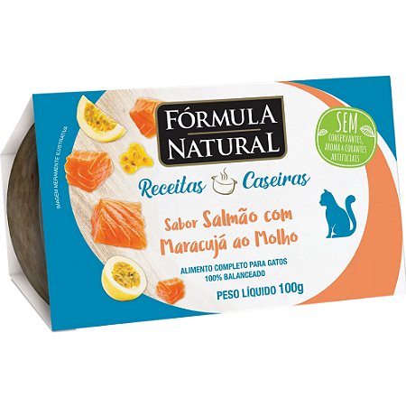 Ração Úmida Fórmula Natural Receitas Caseiras Para Gatos Adultos Sabor Salmão com Maracujá ao Molho - 100 g