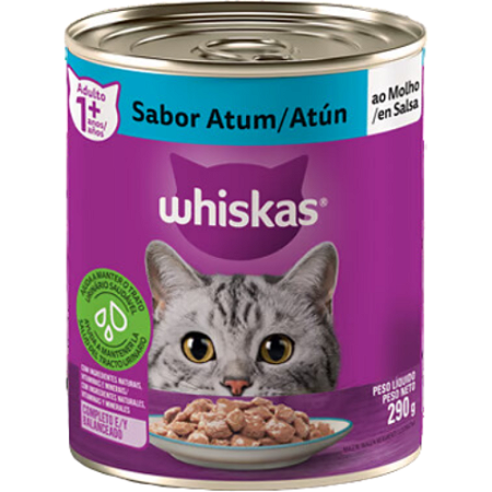 Lata Whiskas Para Gatos Adultos Sabor Atum ao Molho - 290 g