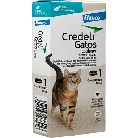 Antipulgas Credeli 48 mg Para Gatos de 2,1 a 8,0 Kg - 1 Comprimido