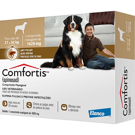 Antipulgas Comfortis 1620 mg Para Cães de 27 a 54 Kg - 1 Comprimido