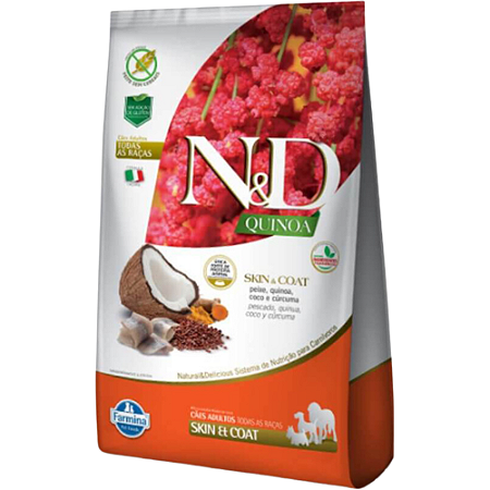 Ração Farmina N&D Quinoa Skin & Coat Adult Para Cães Adultos Sabor Peixe