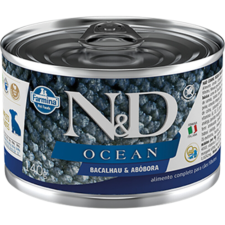 Ração Úmida N&D Ocean Puppy Para Cães Filhotes Sabor Bacalhau e Abóbora - 140 g