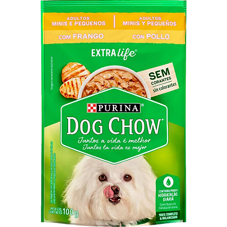 Sachê Dog Chow Para Cães Adultos de Porte Mini e Pequeno Sabor Frango - 100 g