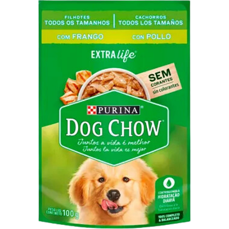 Sachê Dog Chow Para Cães Filhotes de Todos os Portes Sabor Frango - 100 g