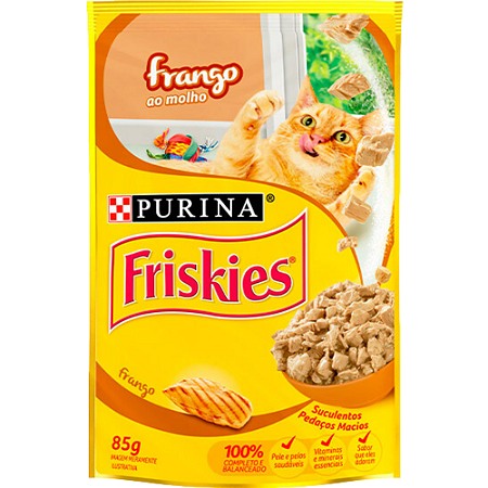 Sachê Friskies Para Gatos Adultos Sabor Frango ao Molho - 85 g