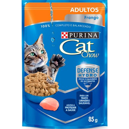 Sachê Cat Chow Para Gatos Adultos Sabor Frango - 85 g