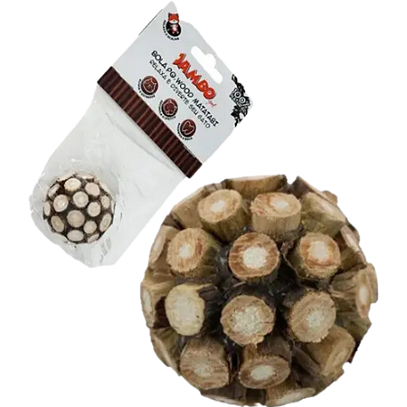 Bola Pequena Jambo Pet Wood Matatabi Para Gatos