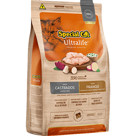 Ração Manfrim Special Cat Ultralife Para Gatos Adultos Castrados Sabor Frango