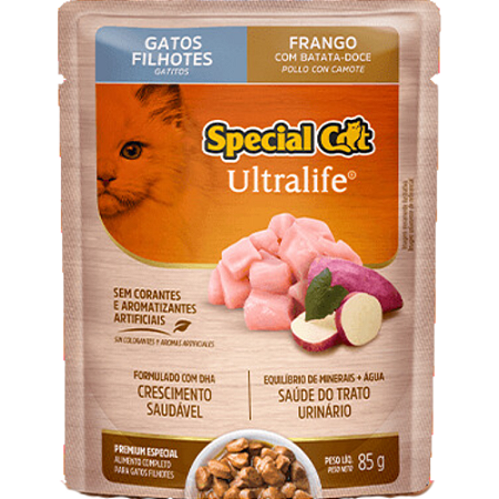 Sachê Special Cat Ultralife Para Gatos Filhotes Sabor Frango com Batata Doce - 85 g